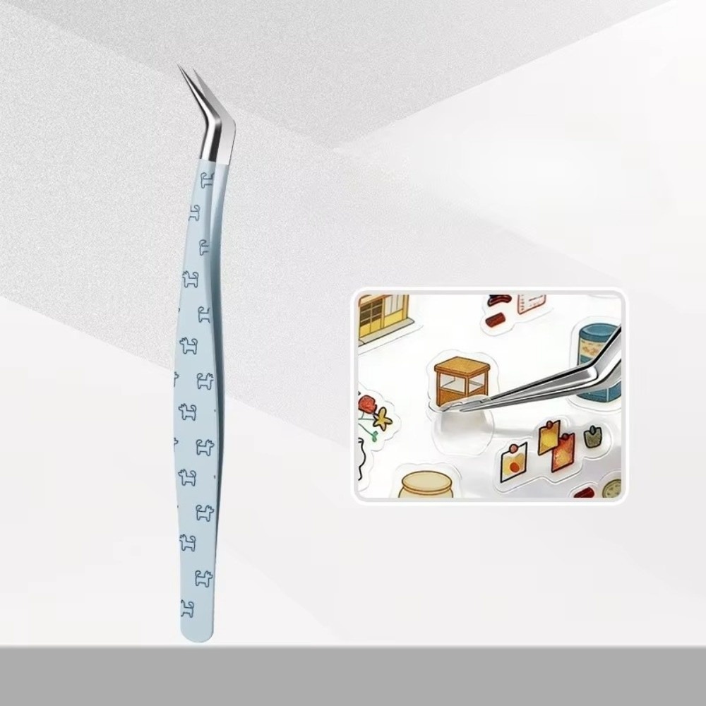 Lash Mapping Sticker - Pinzas Curvas de Acero Inoxidable, Pinzas