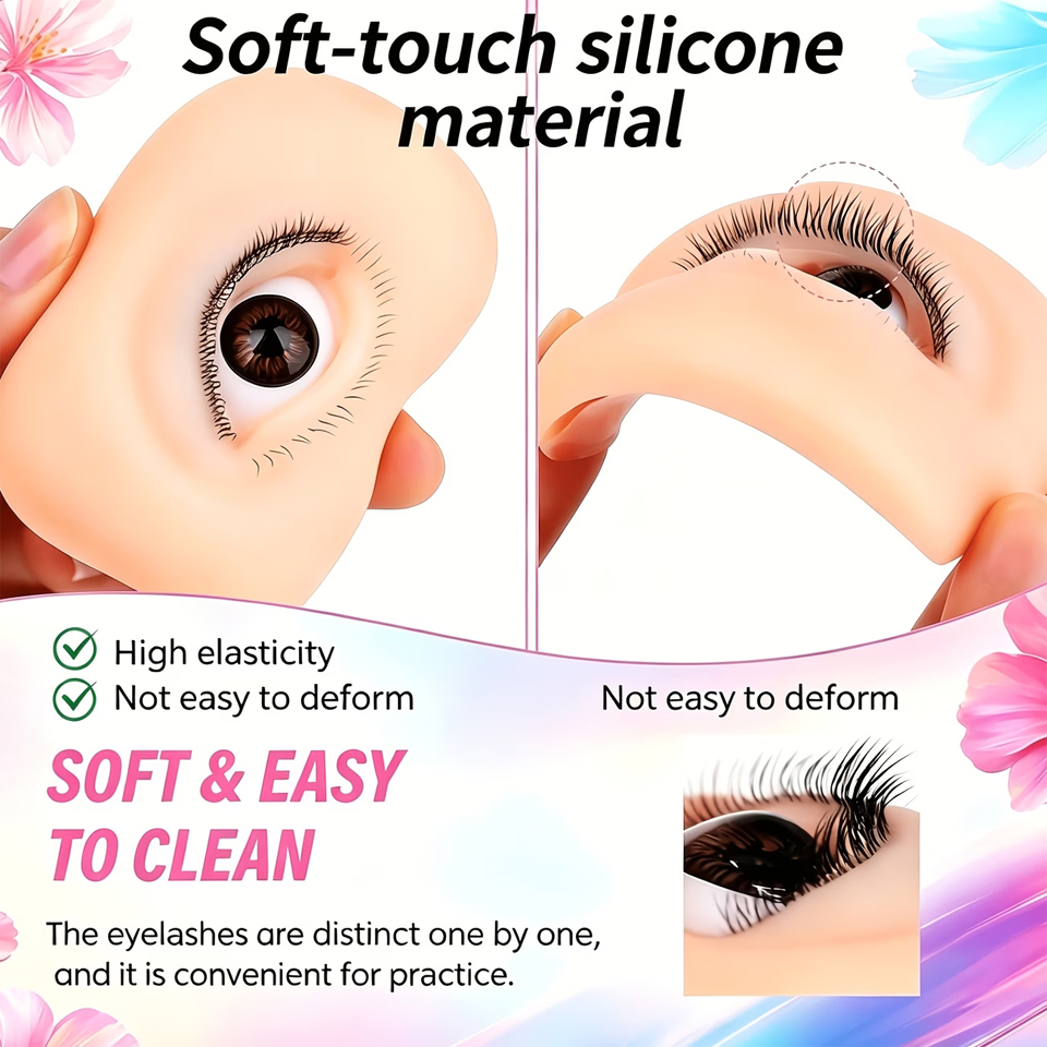 Eyelash Extension Course - Ojos de Maniquí Reutilizables de 3