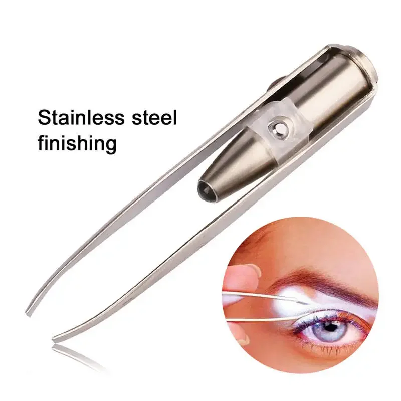 Eyelash Extension Led - Pinzas para cejas Led de acero