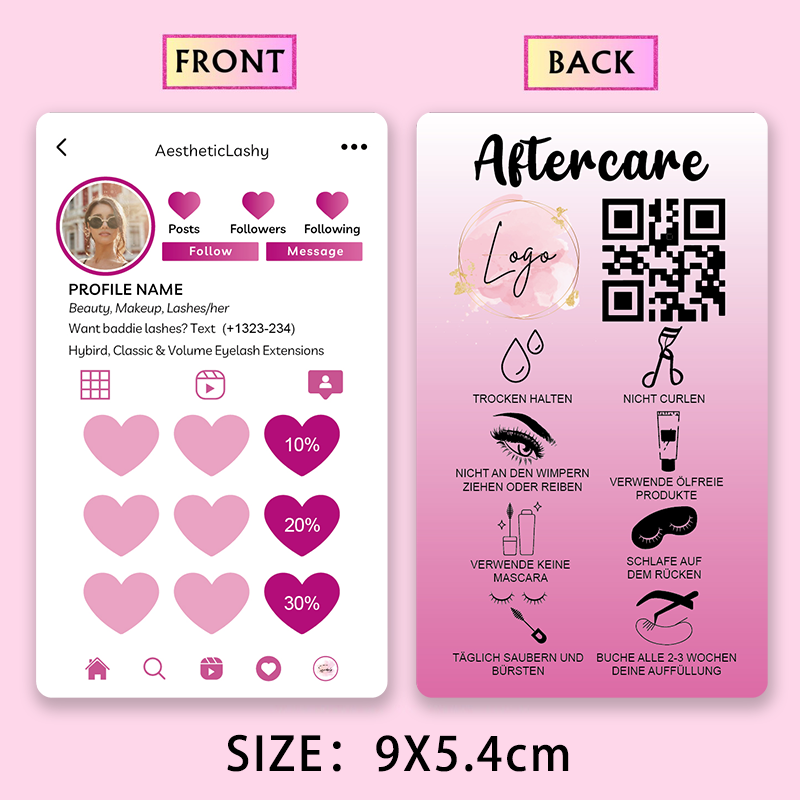 Tarjetas de lealtad personaliz - Eyelash Extension Logo Design reseña y precio